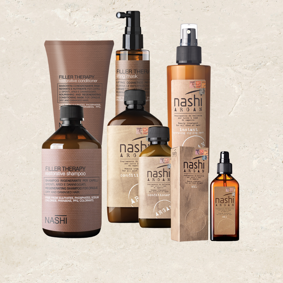 Nashi Argan India  LongLasting Filler reconstructs the structure of the  hair from deep within and repulp damaged fibres All Nashi Argan products  contain certified organic Argan Oil and certified organic Linseed